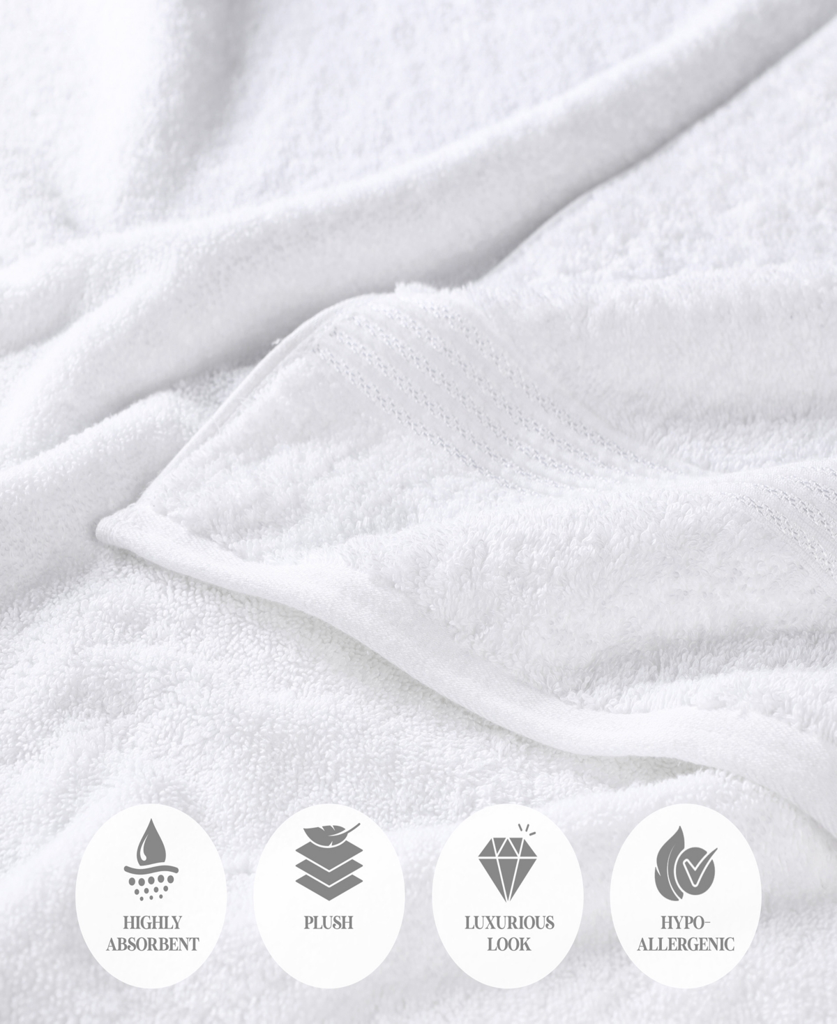 Superior Egyptian Cotton 12-pc. Towel Set In White