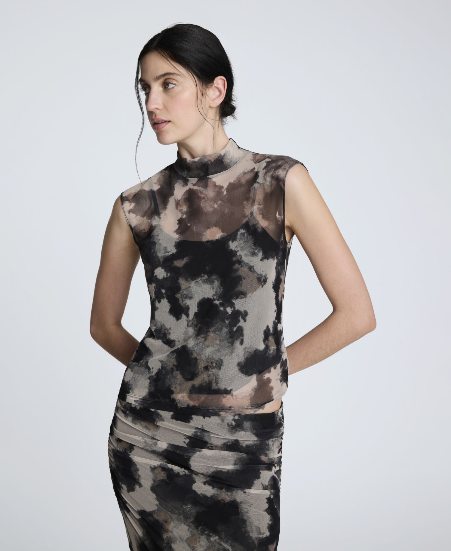 Women's Printed Mesh Interior Cami Tank