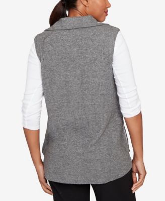 Petite Button Front Quilted Vest