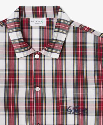 Men's Poplin Plaid Pattern Pajama Set