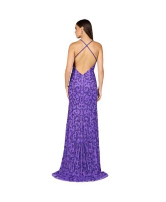 Women's Sultry Beaded Gown with Slit