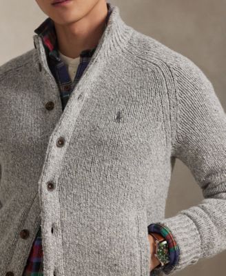 Men's Donegal Mock Neck Cardigan