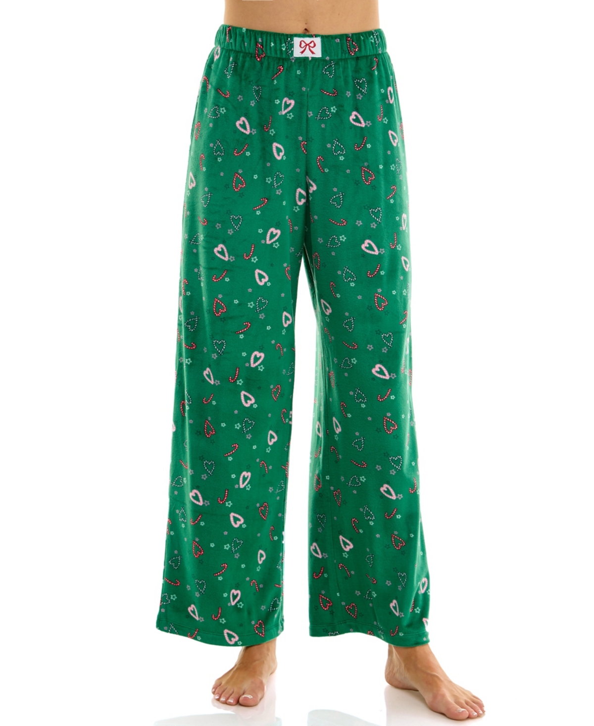 Roudelain Women's Printed Open Leg Velour Pants In Green