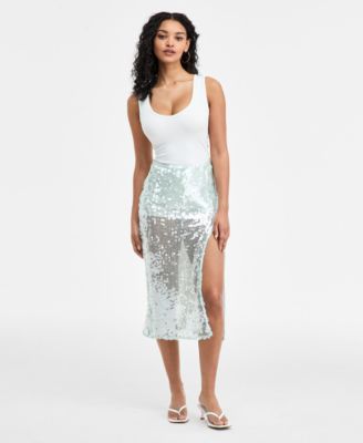 Bar III - Women's Paillette Slip Skirt