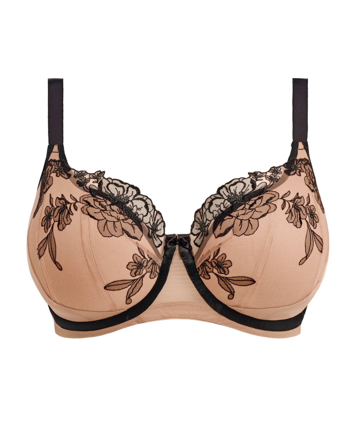 Elomi Teagan Padded Underwire Half Cup Bra In Black