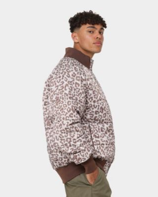 Mens Leopard Print Puffer Jacket