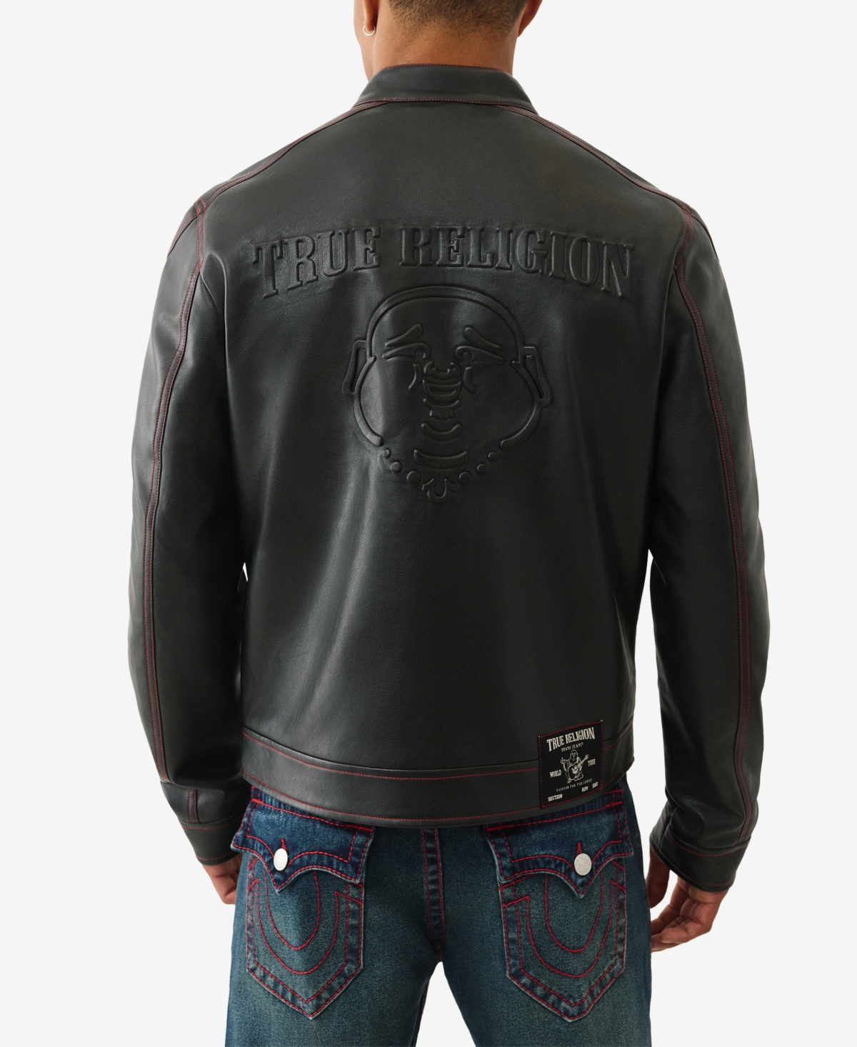 True Religion Men's Pleather Moto Jacket
