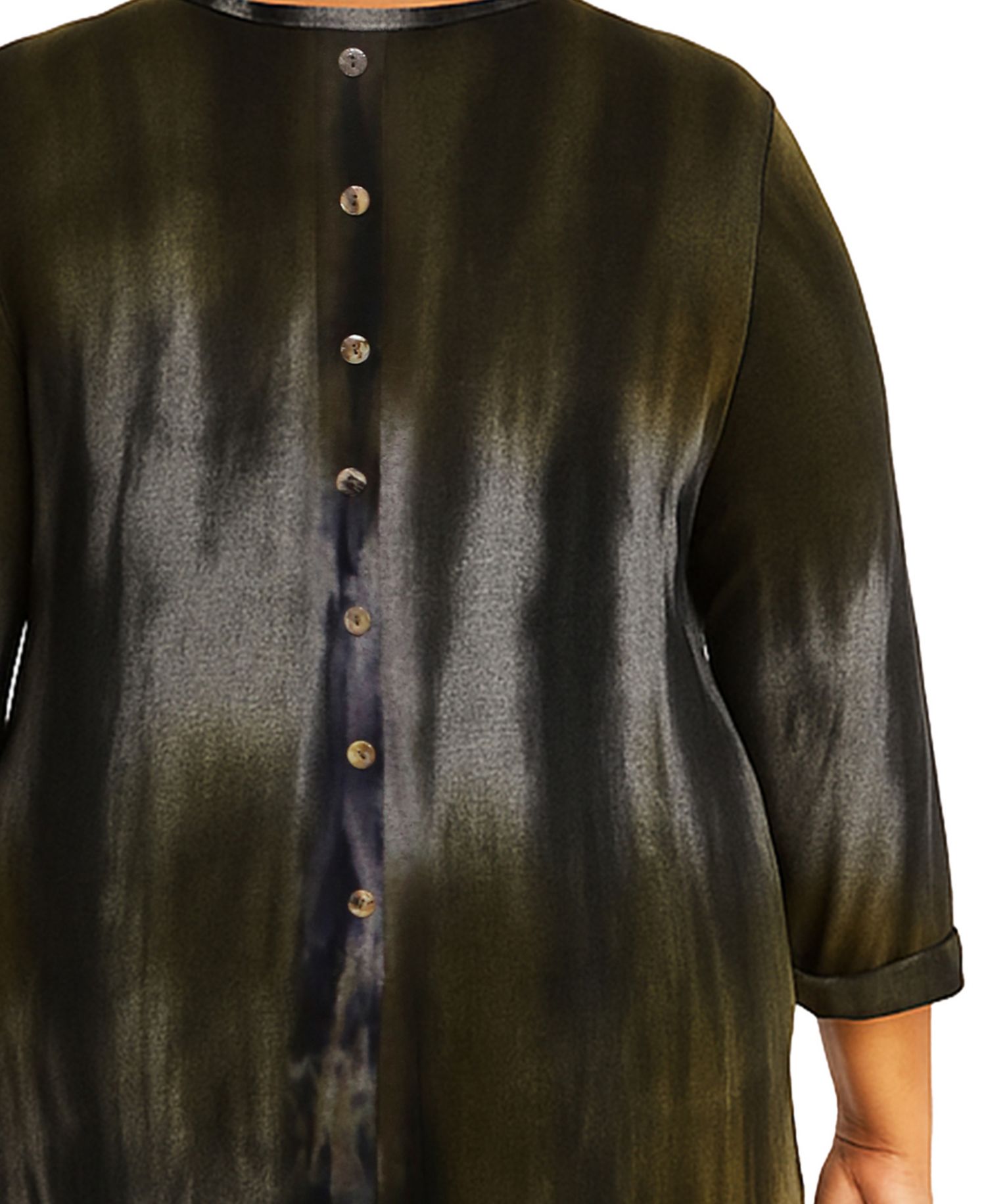 Plus Size Tie Dye Cozy Button Back Top