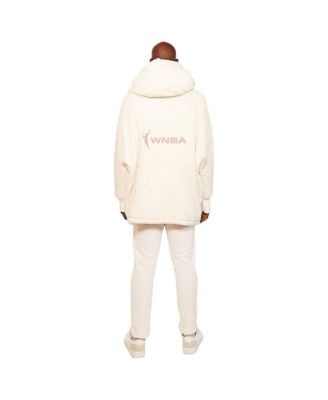 Men's and Women's Cream WNBA Breast Cancer Awareness Oversized Hooded Sweater
