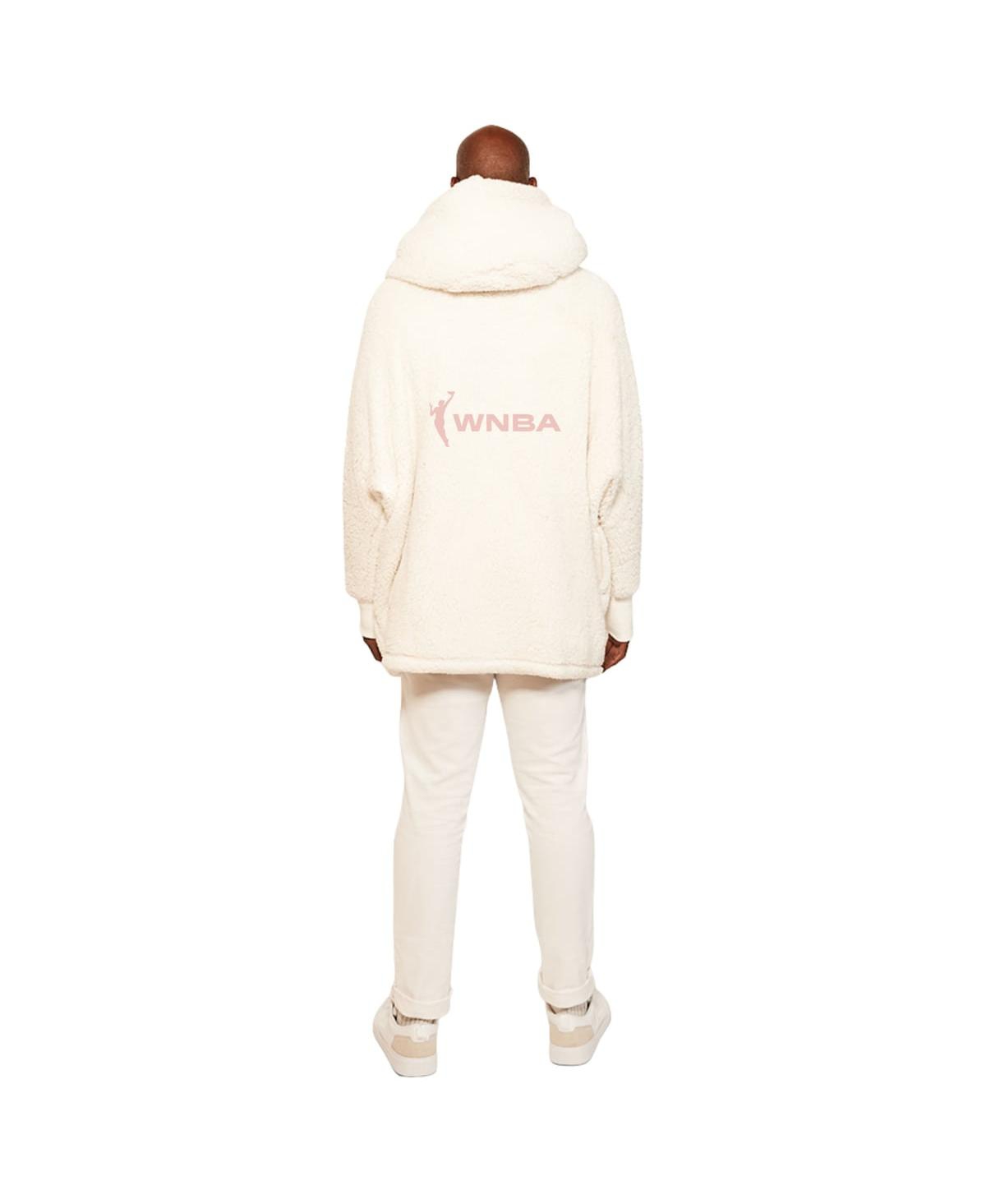 Jill Martin Men's And Women's Cream Wnba Breast Cancer Awareness Oversized Hooded Sweater In White