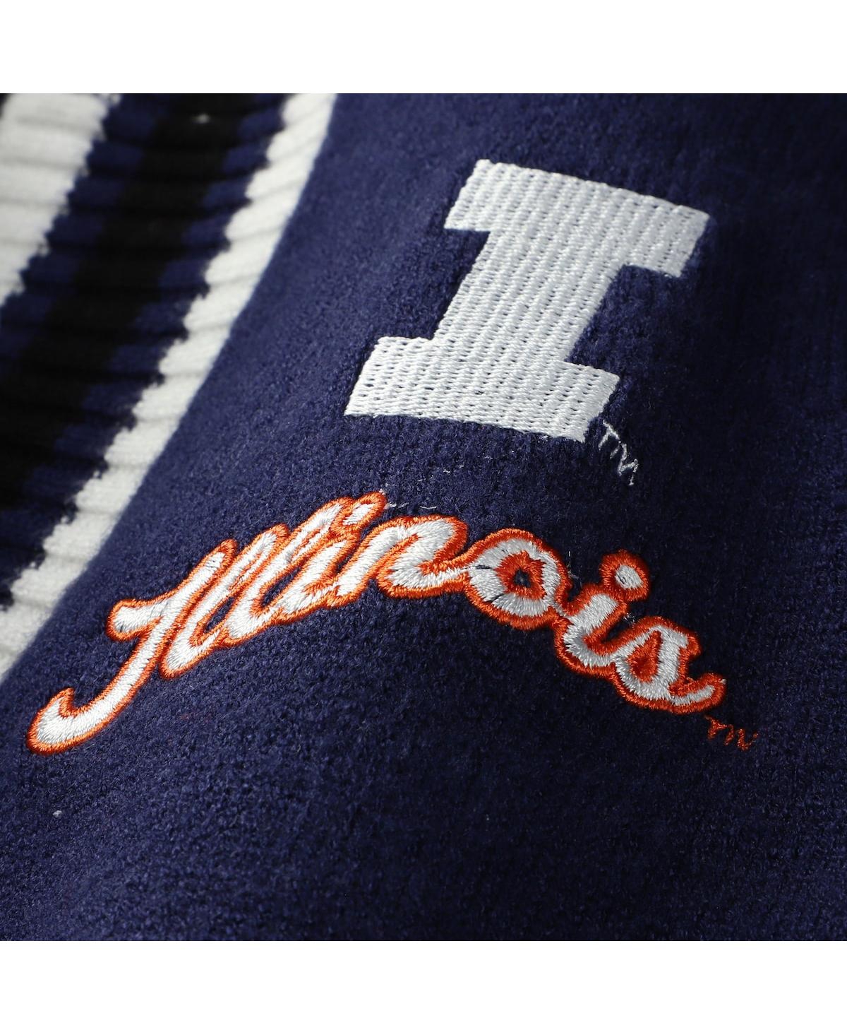 Gameday Couture Women's Navy Illinois Fighting Illini Tri-Blend Rounded Stripe Sweater