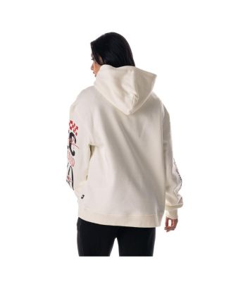 Women's Cream Kansas City Chiefs Stacked Graphic Sleeve Fleece Hoodie