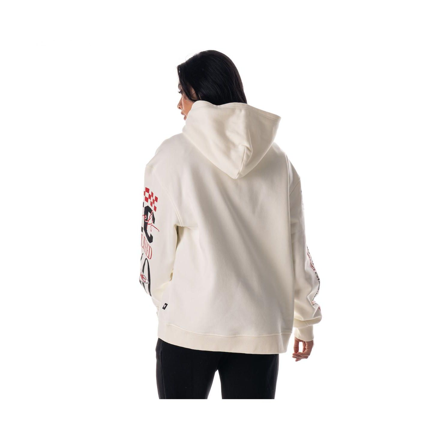 Женское худи The Wild Collective Cream Kansas City Chiefs Stacked Graphic Sleeve Fleece — фото 4