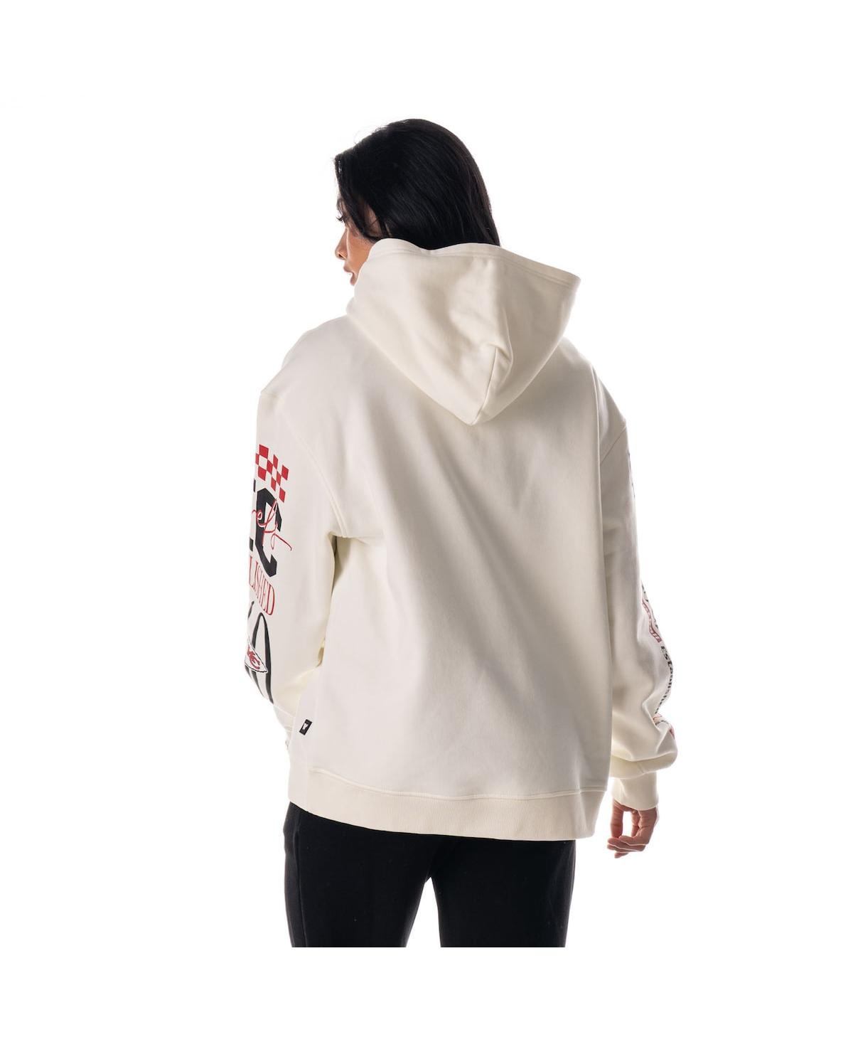 The Wild Collective Men's And Women's Cream Kansas City Chiefs Stacked Graphic Sleeve Fleece Hoodie In White