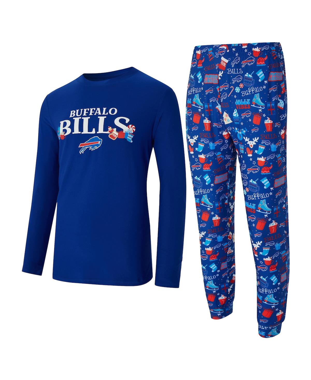 Concepts Sport Men's Royal Buffalo Bills Chestnut Long Sleeve Top and Pants Set