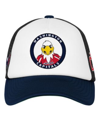 Big Boys and Girls White Washington Capitals Mascot Adjustable Trucker Hat