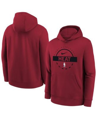Nike - Big Boys and Girls Red Miami Heat 2025/26 Club Fleece Practice Hoodie