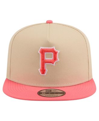 Men's Light Beige/Coral Pittsburgh Pirates Color Pack A-Frame 9FIFTY Snapback Hat