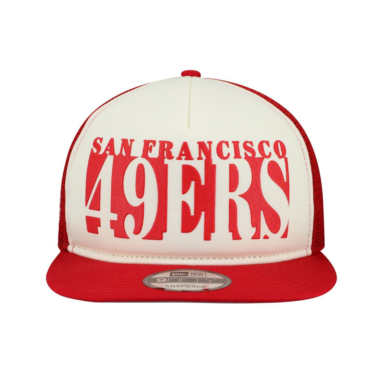 Men's Cream/Scarlet San Francisco 49ers Cutout A-Frame 9FIFTY Snapback Hat