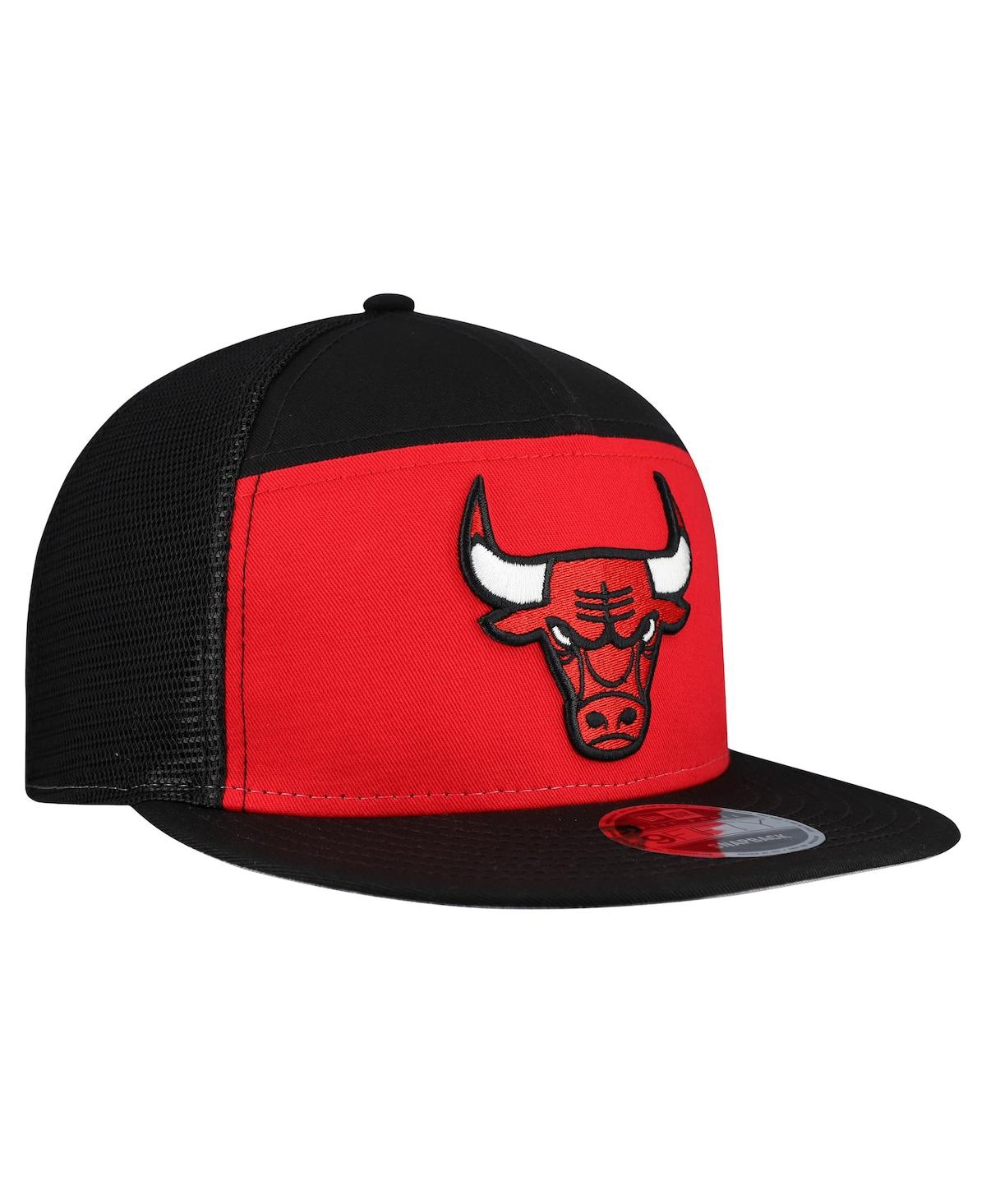New Era Men's Red/Black Chicago Bulls Outdoor Split Panel 9FIFTY Snapback Hat