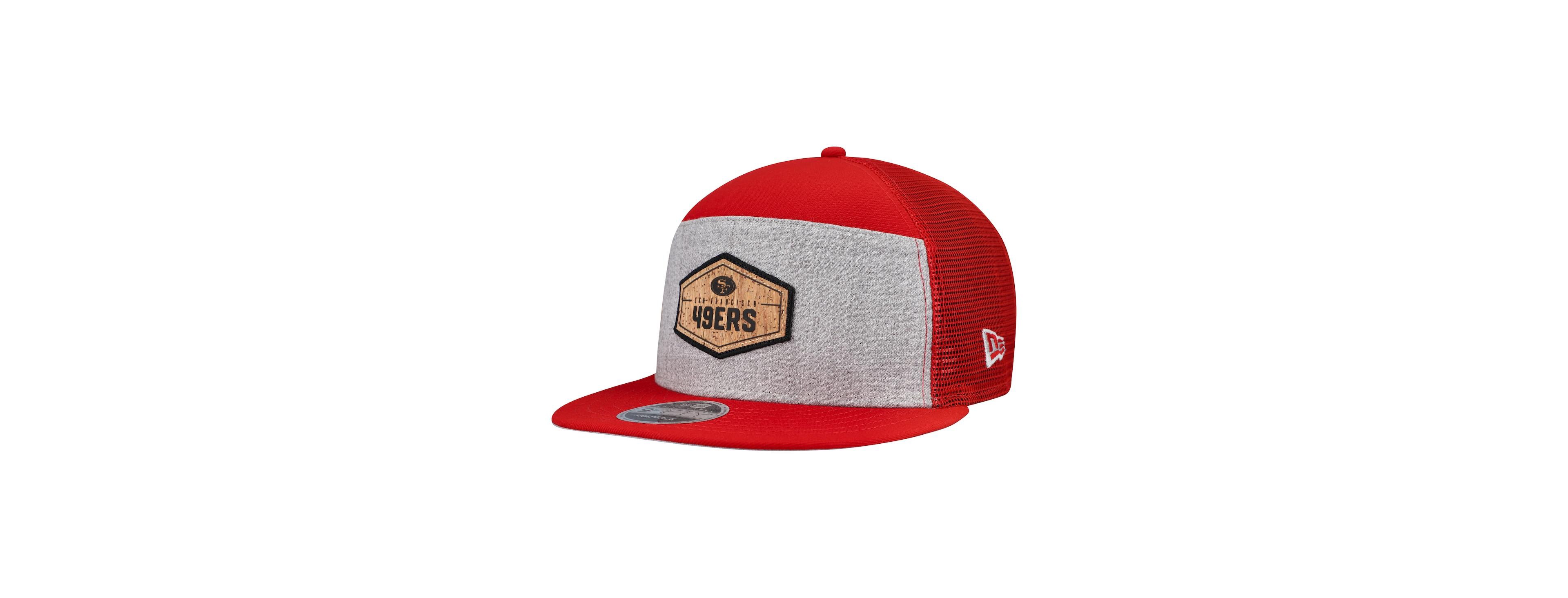 New Era Men's Gray/Scarlet San Francisco 49ers Cork Split Panel 9FIFTY Trucker Snapback Hat