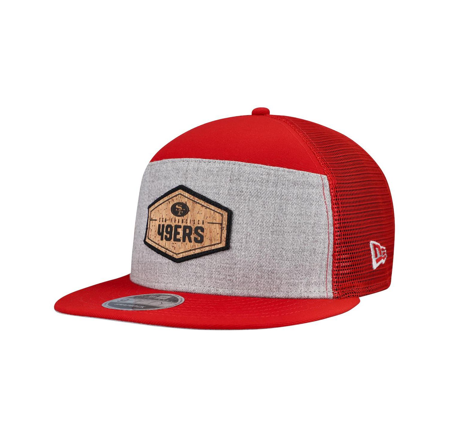 Men's Gray/Scarlet San Francisco 49ers Cork Split Panel 9FIFTY Trucker Snapback Hat