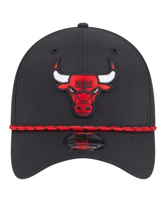 Men's Black Chicago Bulls Featherweight Poly Rope Flex 39Thirty Hat