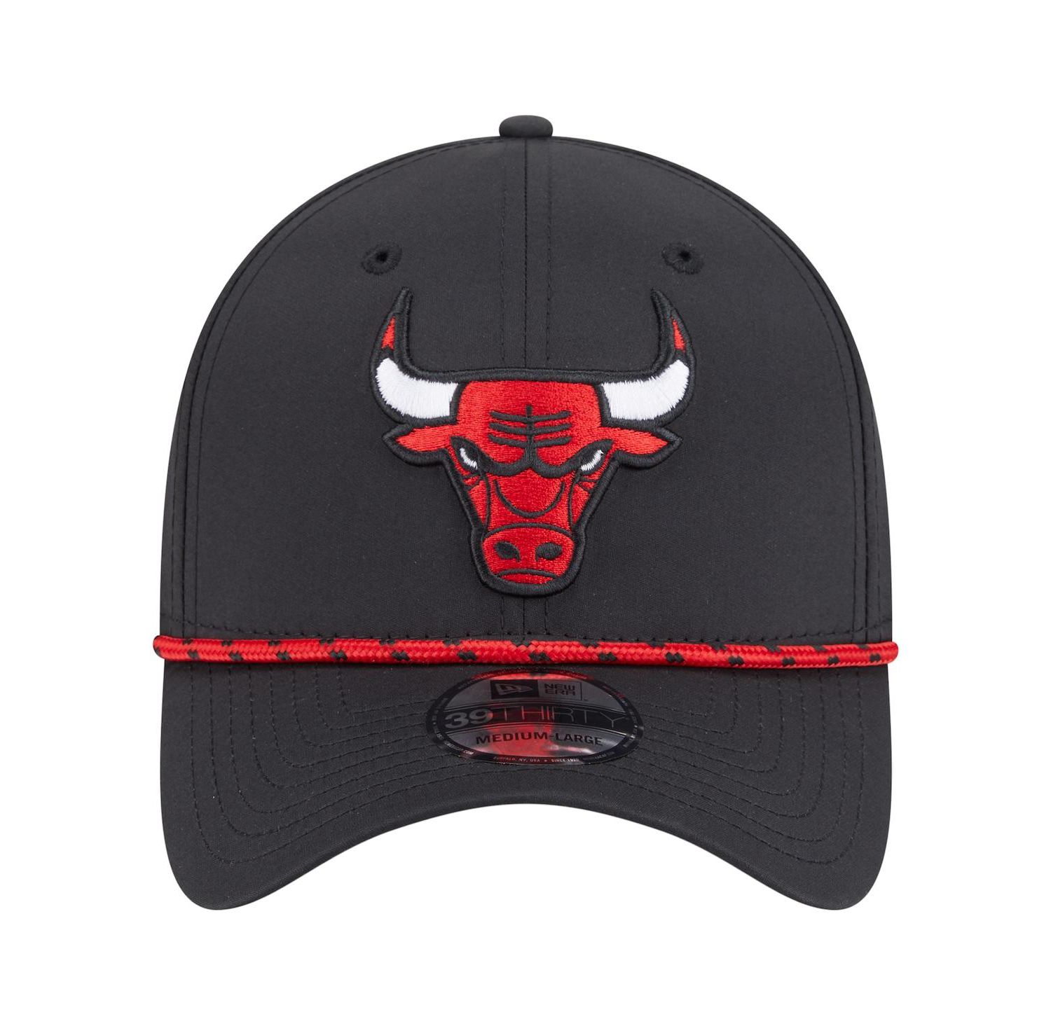 Men's Black Chicago Bulls Featherweight Poly Rope Flex 39Thirty Hat