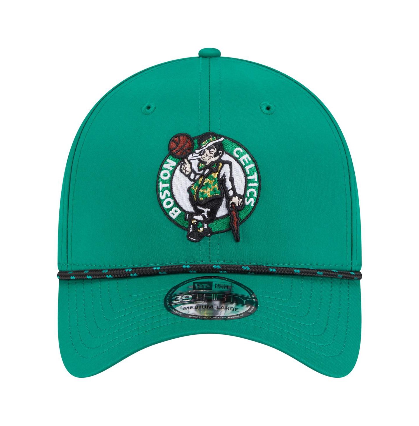 Мужская кепка New Era Kelly Green Boston Celtics Featherweight Poly Rope Flex 39Thirty Hat — фото 4