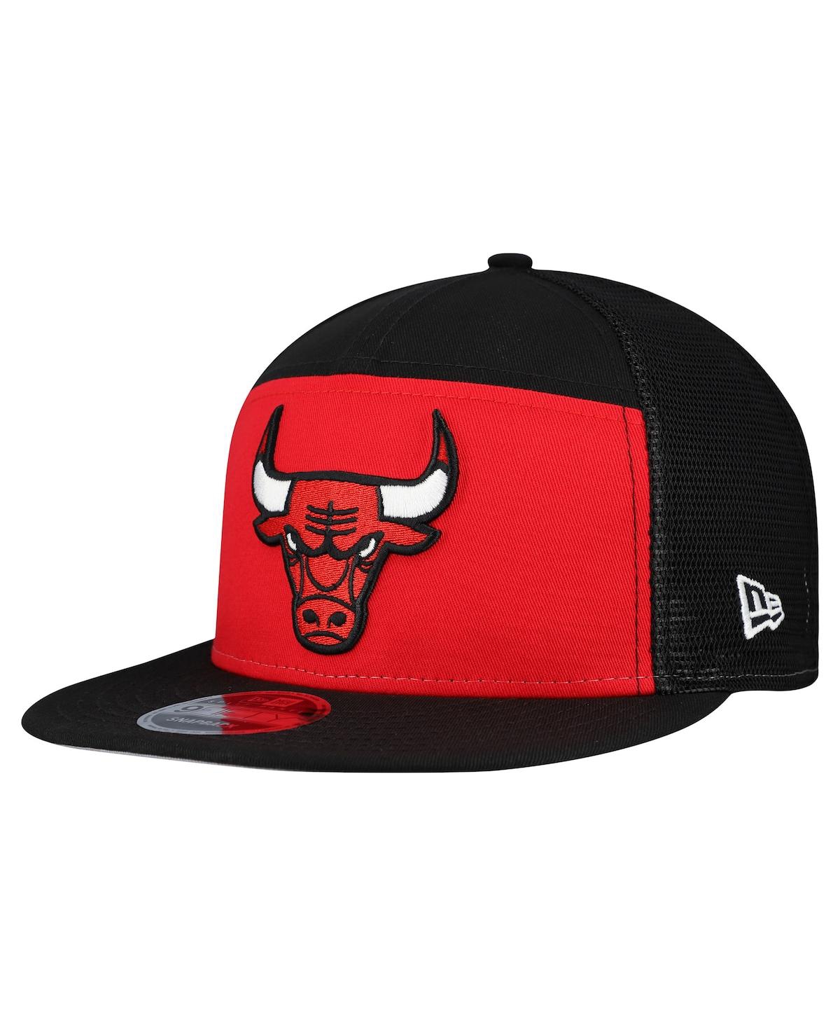 New Era Men's Red/Black Chicago Bulls Outdoor Split Panel 9FIFTY Snapback Hat