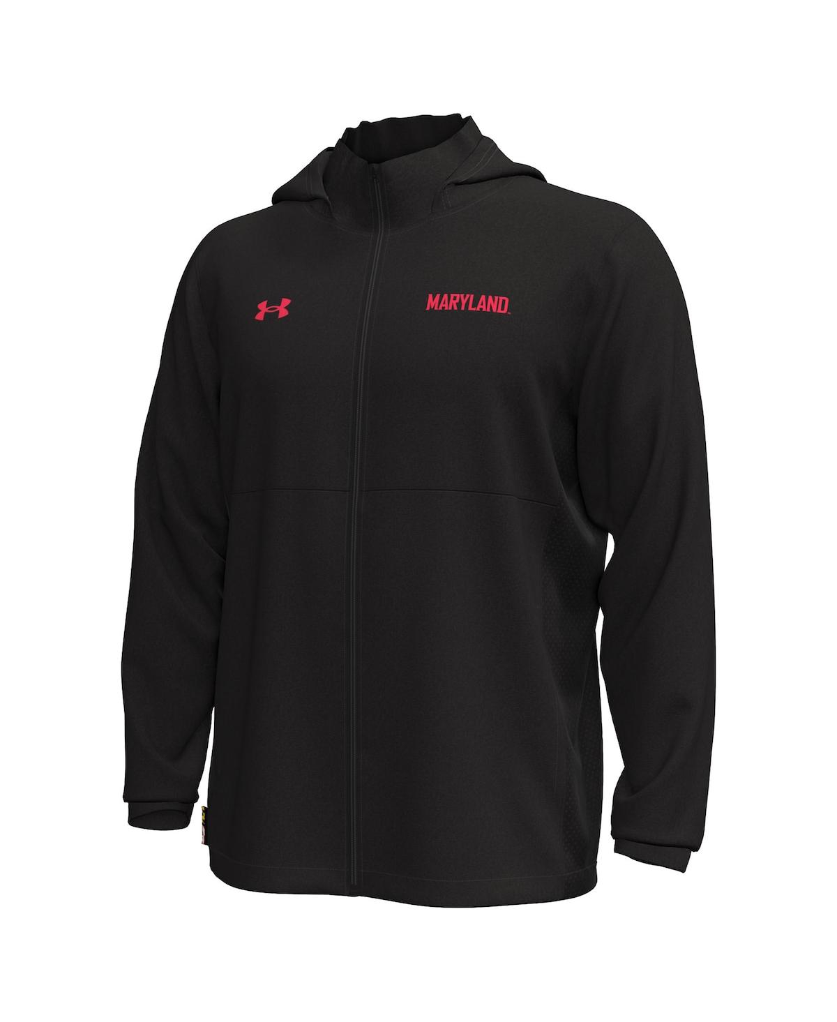Under Armour Men's Black Maryland Terrapins Rival Stretch Woven Full-Zip Hoodie Jacket