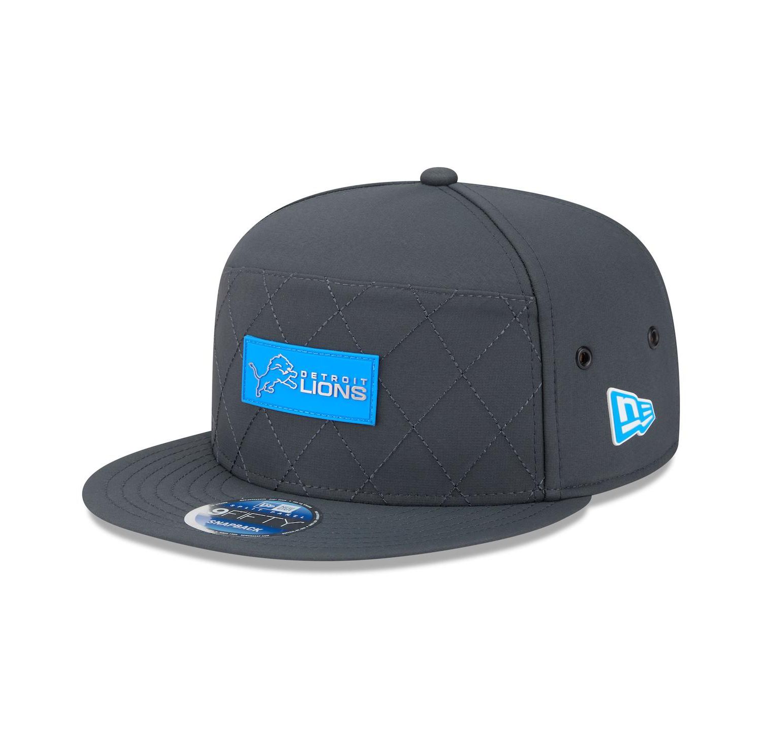 Men's Charcoal Detroit Lions 2025 Sideline Cold Weather Split Panel 9FIFTY Snapback Hat