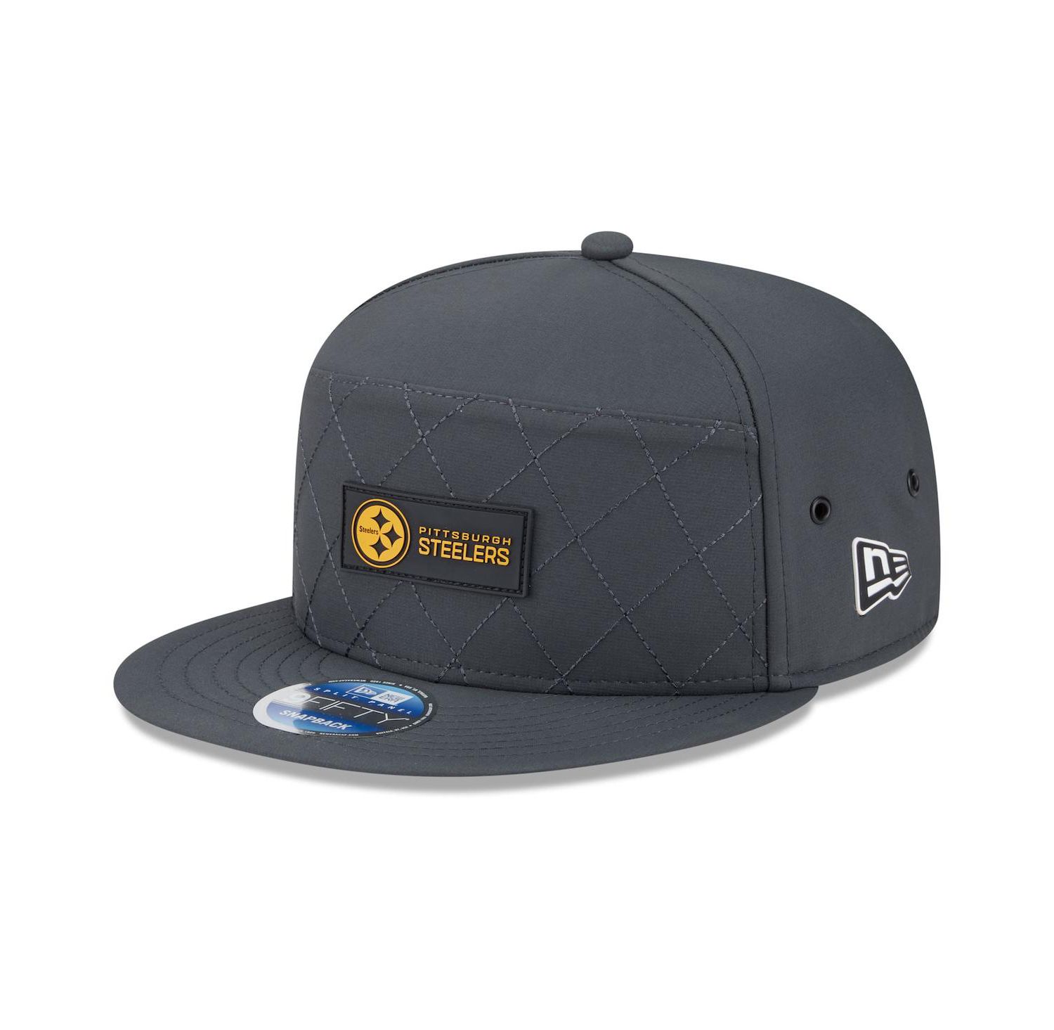 Men's Charcoal Pittsburgh Steelers 2025 Sideline Cold Weather Split Panel 9FIFTY Snapback Hat