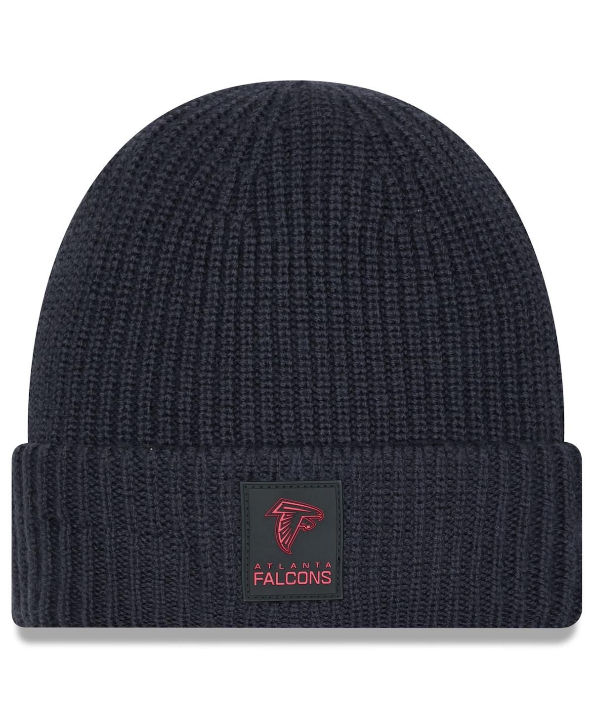 Мужская вязаная шапка с манжетами для холодной погоды Atlanta Falcons 2025 цвета древесного угля