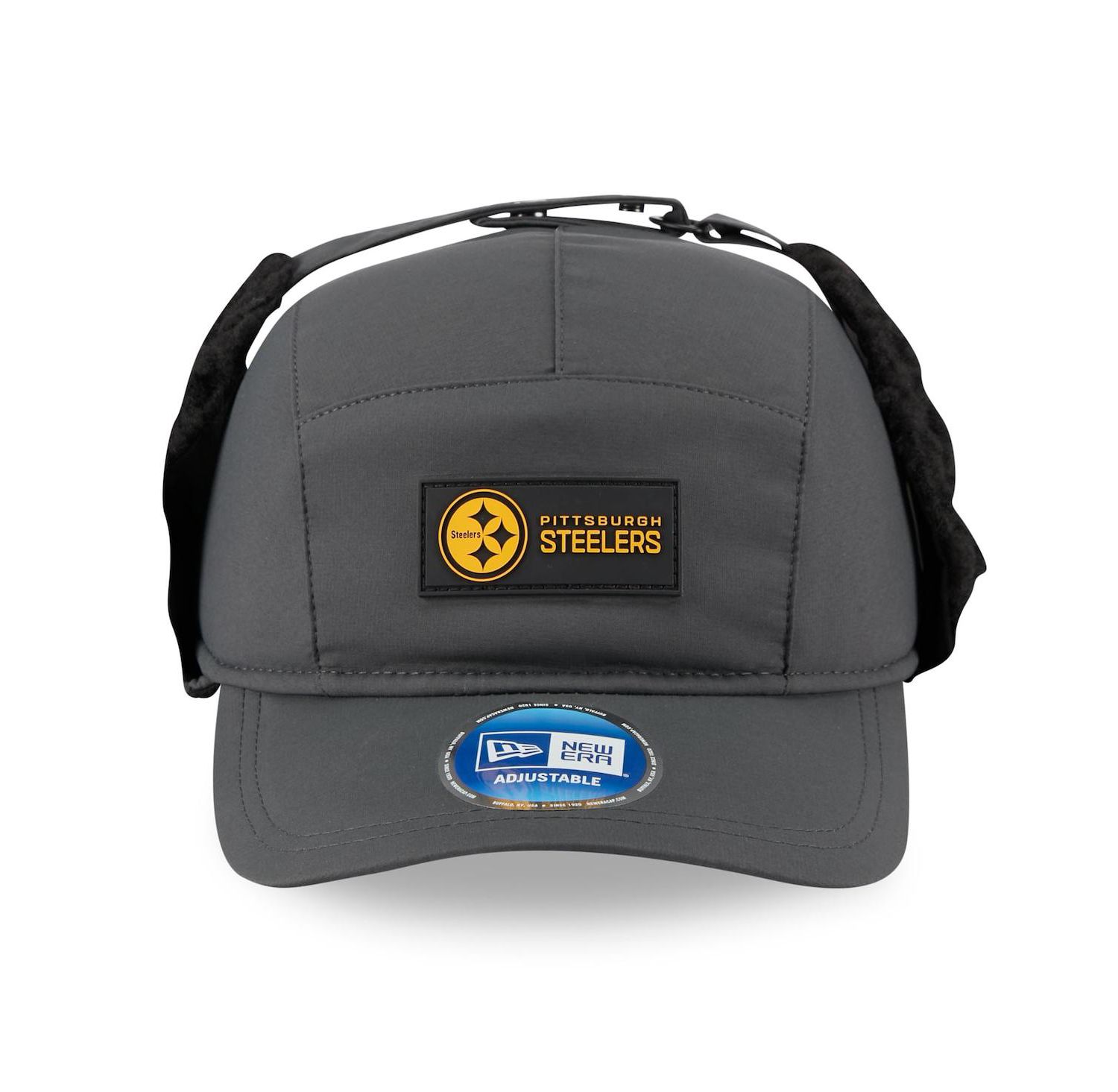 Men's Charcoal Pittsburgh Steelers 2025 Sideline Cold Weather Runner Dog Ear Adjustable Hat