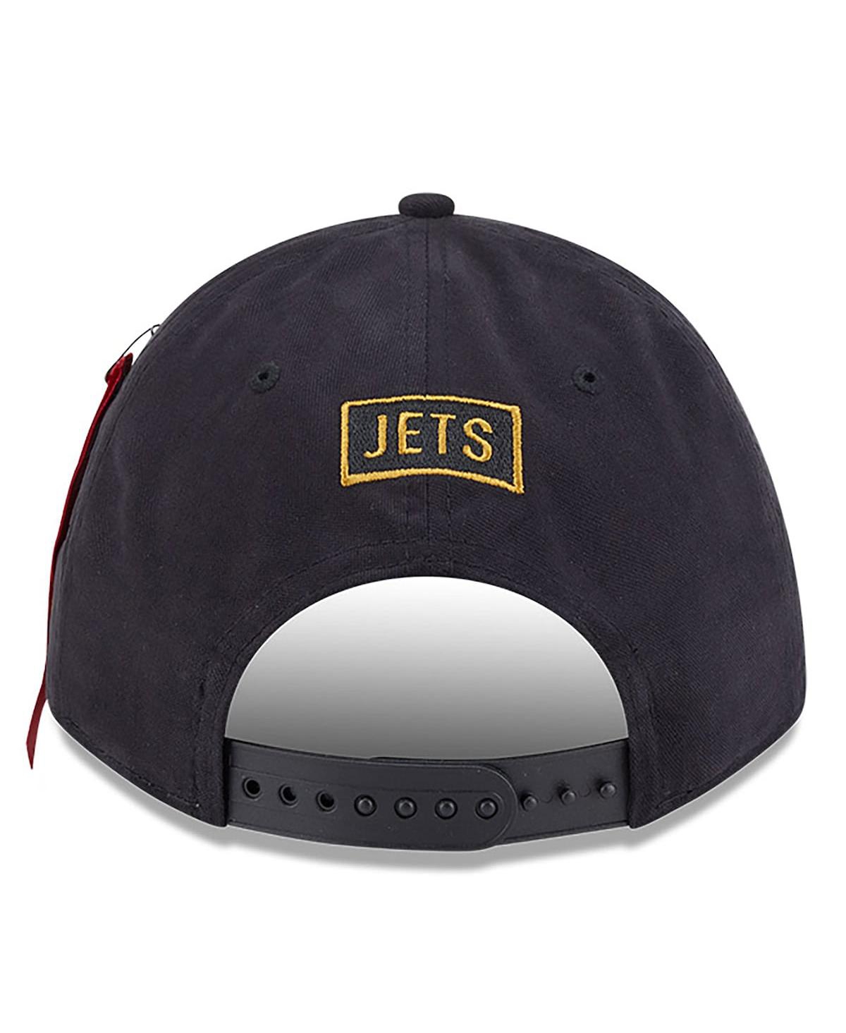 New Era x Alpha Men's Industries Black New York Jets A-Frame 9FORTY Adjustable Hat