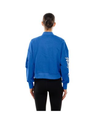 x Alpha Women's Industries Royal Los Angeles Dodgers Cropped Full-Zip Jacket