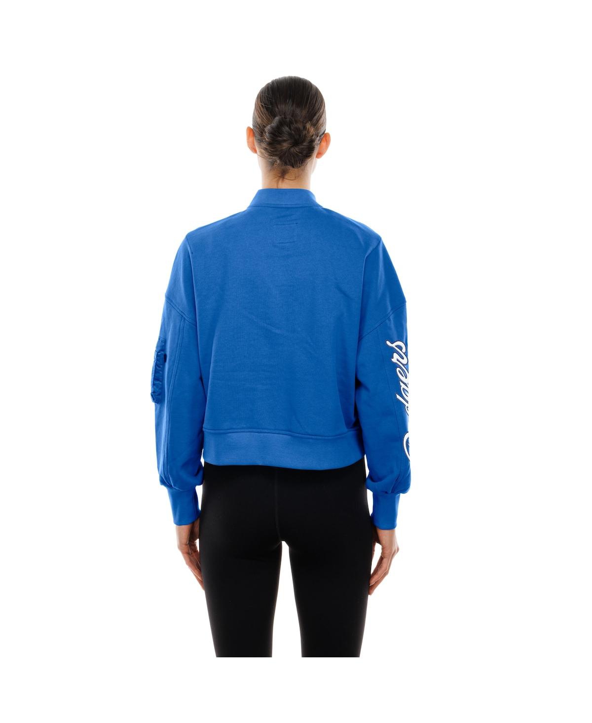 New Era X Alpha Women's Industries Royal Los Angeles Dodgers Cropped Full-zip Jacket In Blue