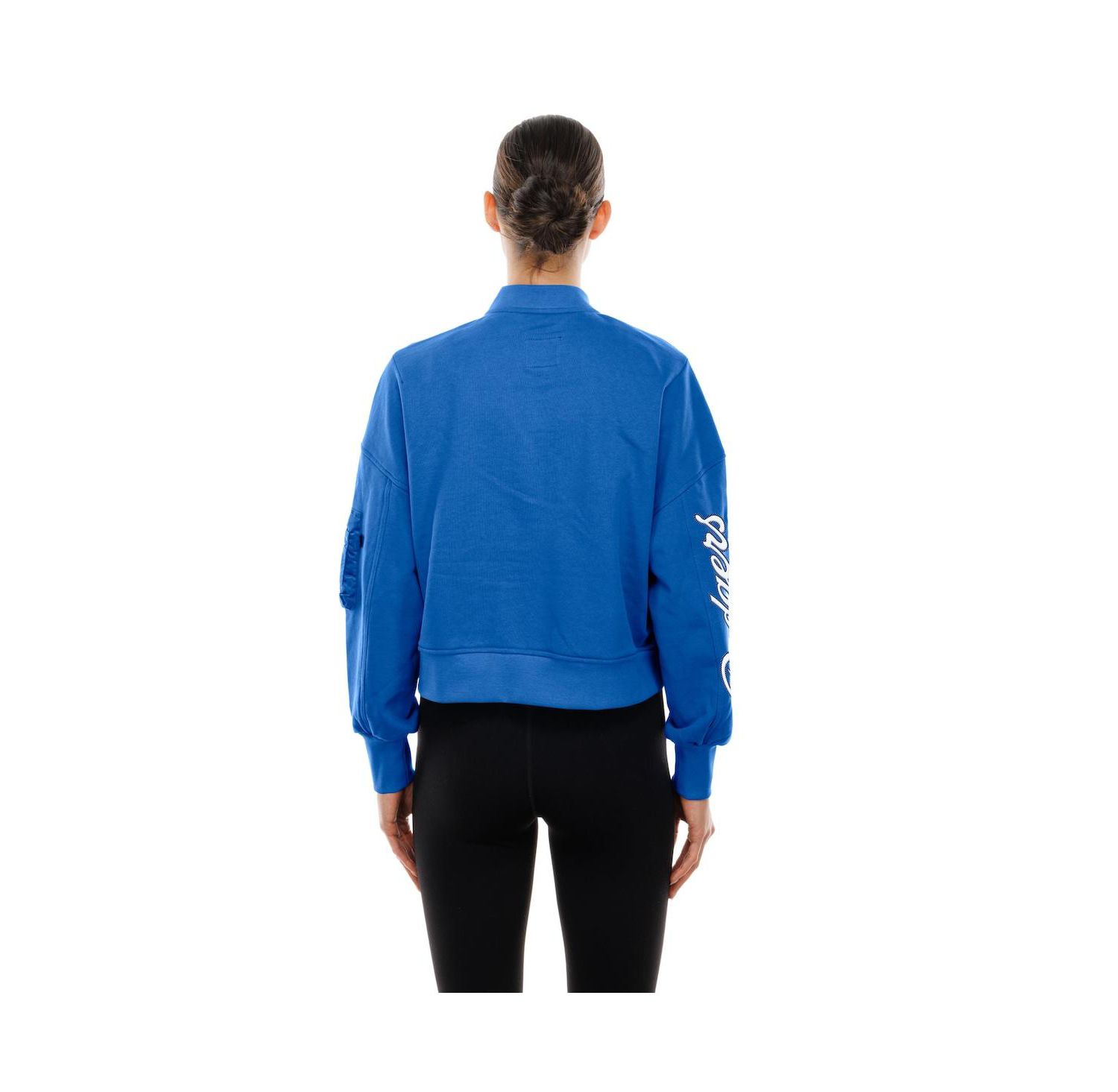 x Alpha Women's Industries Royal Los Angeles Dodgers Cropped Full-Zip Jacket
