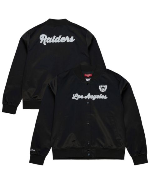 Женские куртки Mitchell & Ness Black Las Vegas Raiders Full-Snap Satin Jacket