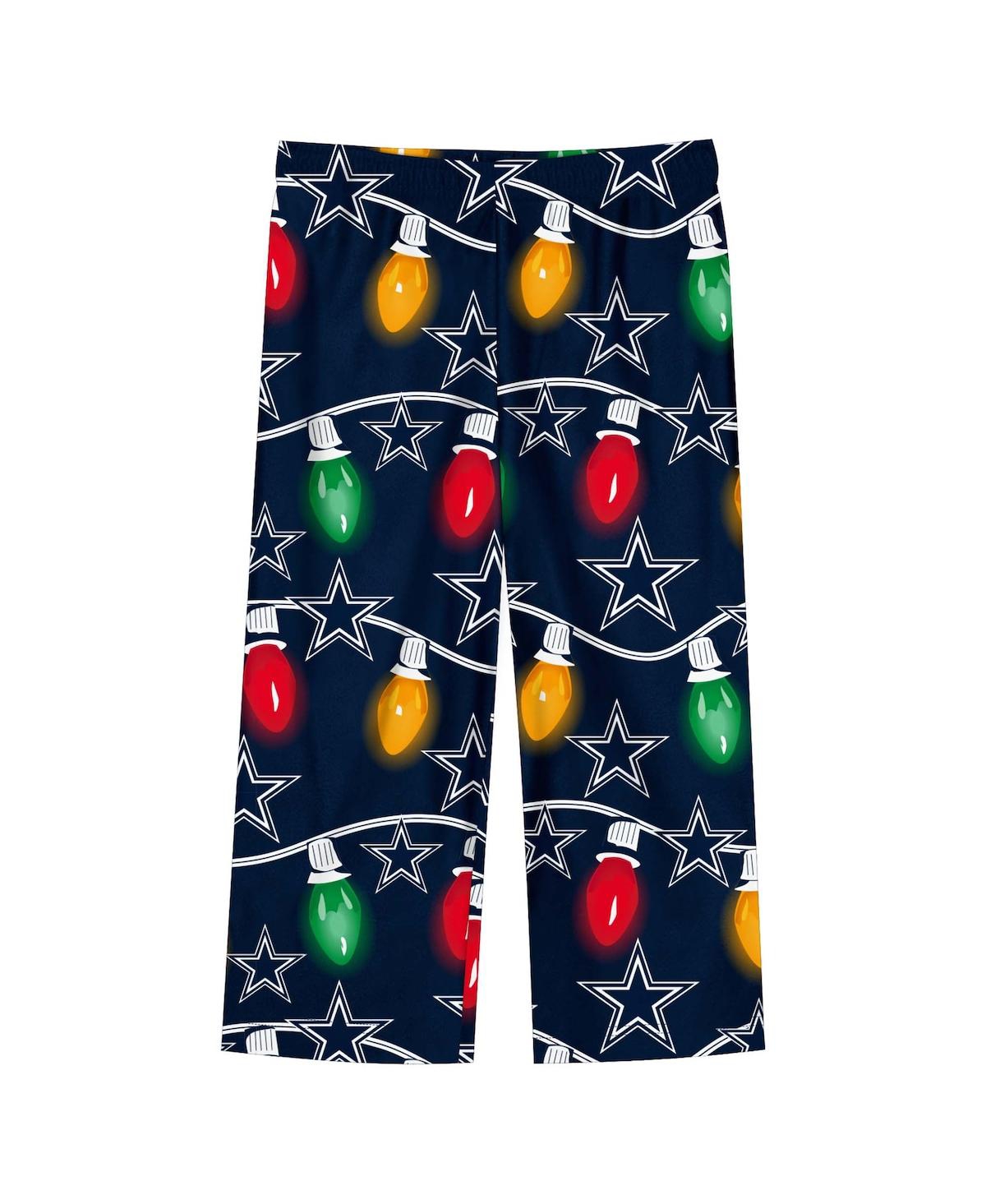 Outerstuff Preschool 2-piece Dallas Cowboys Garland Holiday Long Sleeve Pajama Set In Multi
