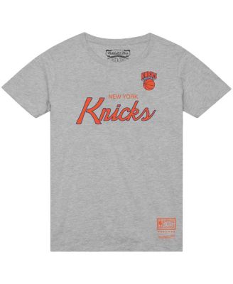 Men's Heather Gray New York Knicks Big Tall Hardwood Classics Vintage Wordmark T-Shirt