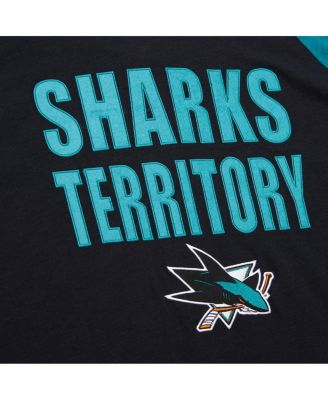 Men's Black/Teal San Jose Sharks Legendary Slub Raglan Long Sleeve T-Shirt