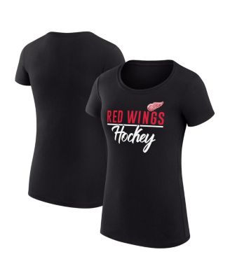G-III 4Her by Carl Banks - Women's Black Detroit Red Wings Super-Slim Fit Lightweight Team Sport T-Shirt