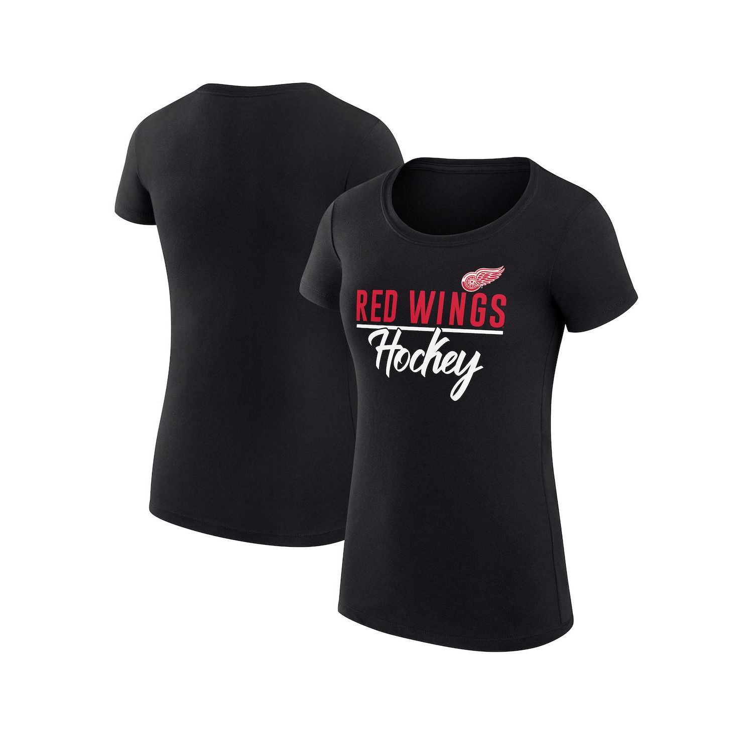 Women's Black Detroit Red Wings Super-Slim Fit Lightweight Team Sport T-Shirt