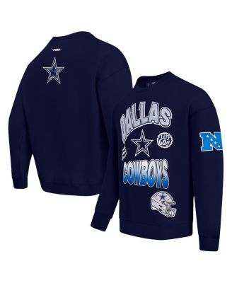 Pro Standard - Men's Navy Dallas Cowboys Turn It Up Drop Shoulder Pullover Sweatshirt