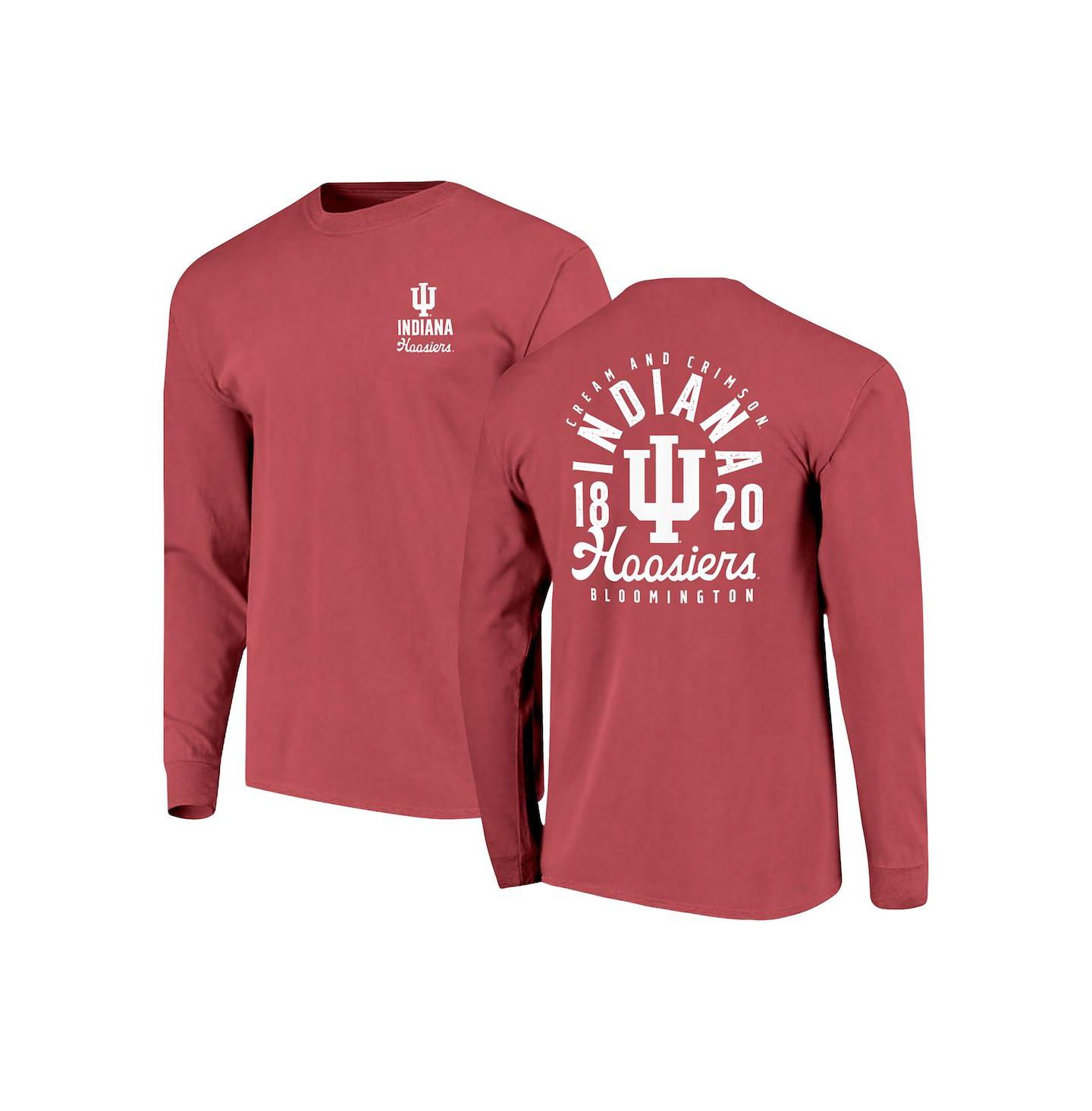 Мужская футболка Image One Crimson Indiana Hoosiers Comfort Colors Mascot Overlay Long Sleeve — фото 1