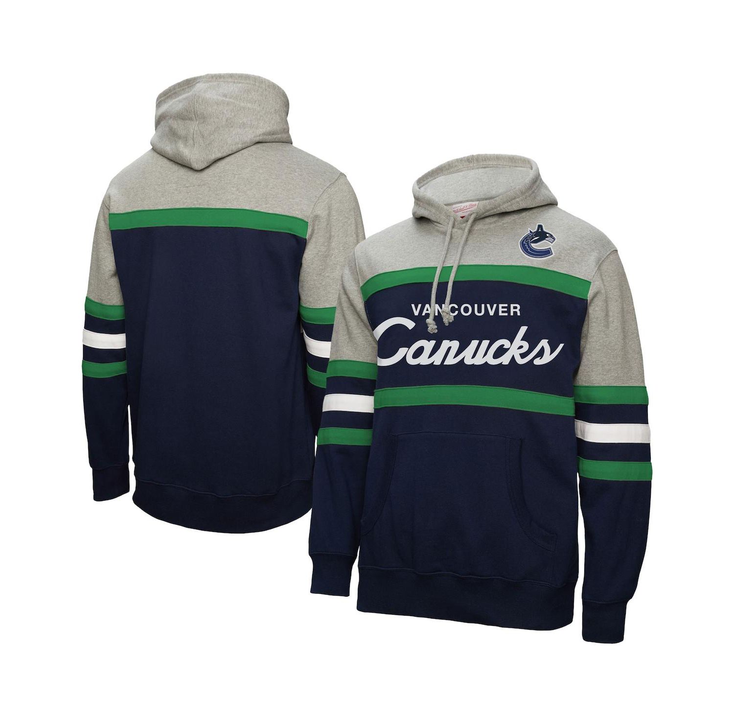 Men's Navy/Gray Vancouver Canucks Head Coach Pullover Hoodie