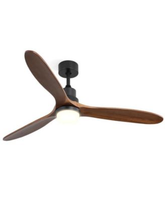 60-inch Modern Minimalist Style Black 3-Blade Ceiling Fan with Led Light and Remote Control