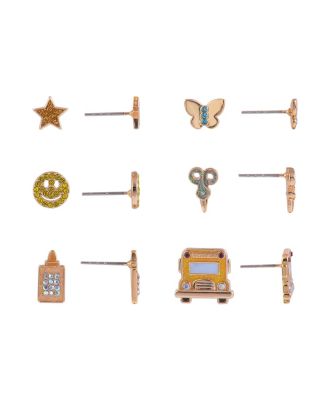 School Theme 6pk Stud Earring Set